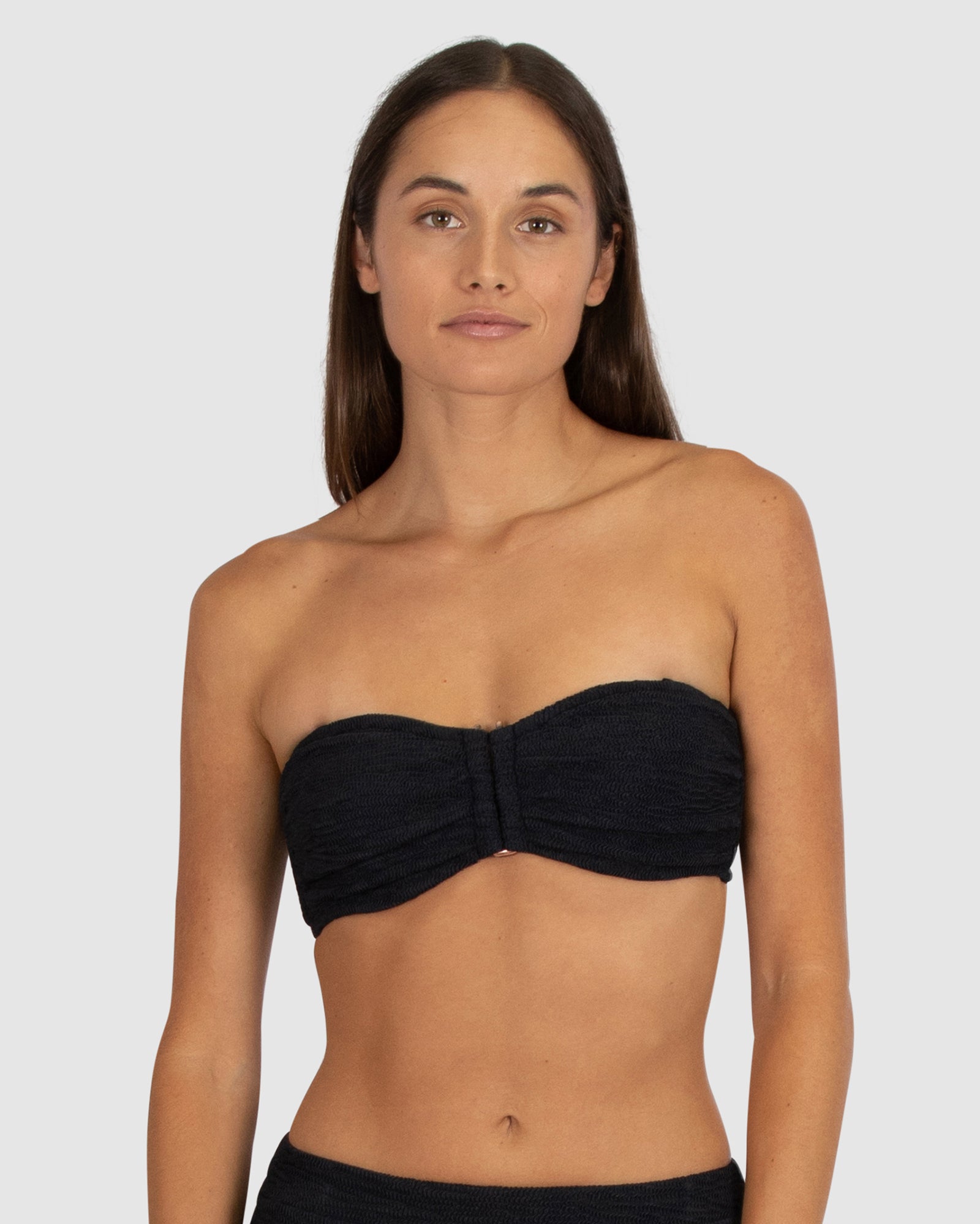 Ibiza Luxe Bandeau Bikini Top in Black