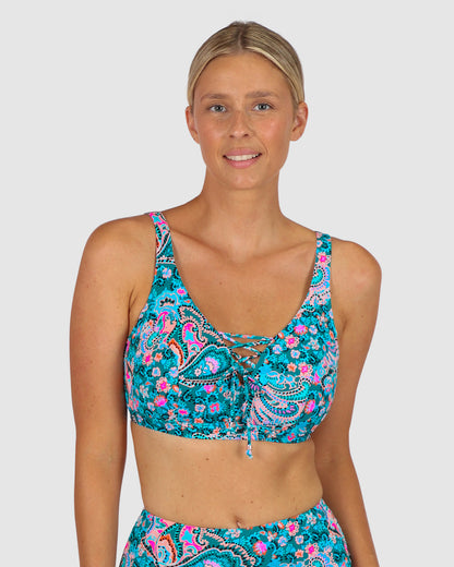 South Beach E-F-G Cup Lace Up Bikini Bra Top