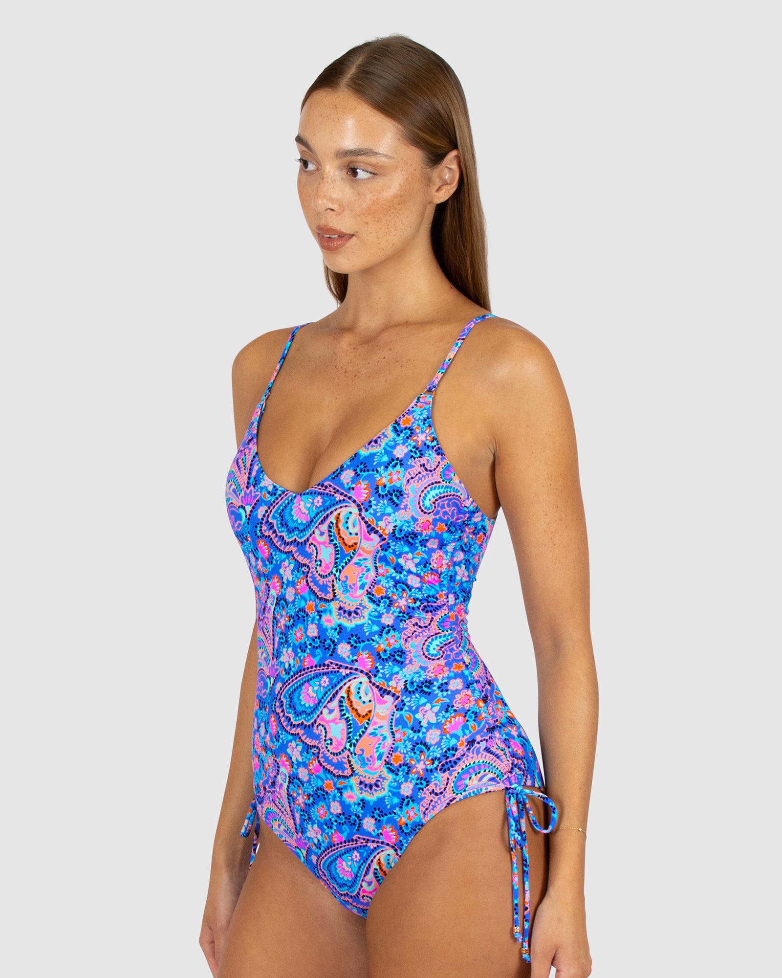 South Beach Ruched Side One Piece Swimsuit