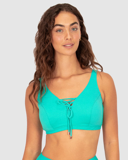 Rococco E/F/G Cup Lace Up Bikini Bra Top