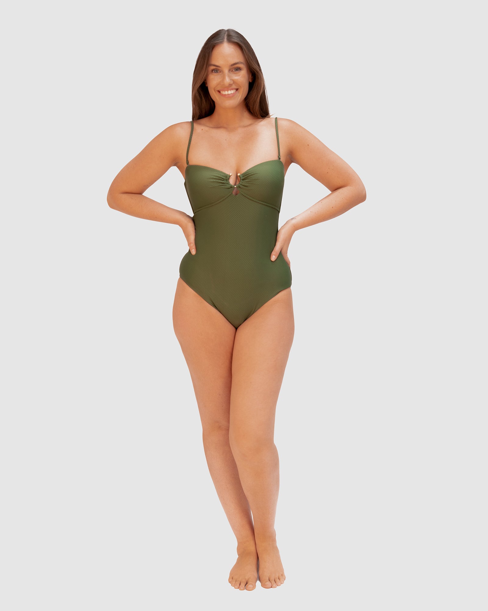 Rococco Luxe B-C Cup Trim Bandeau One Piece Swimsuit