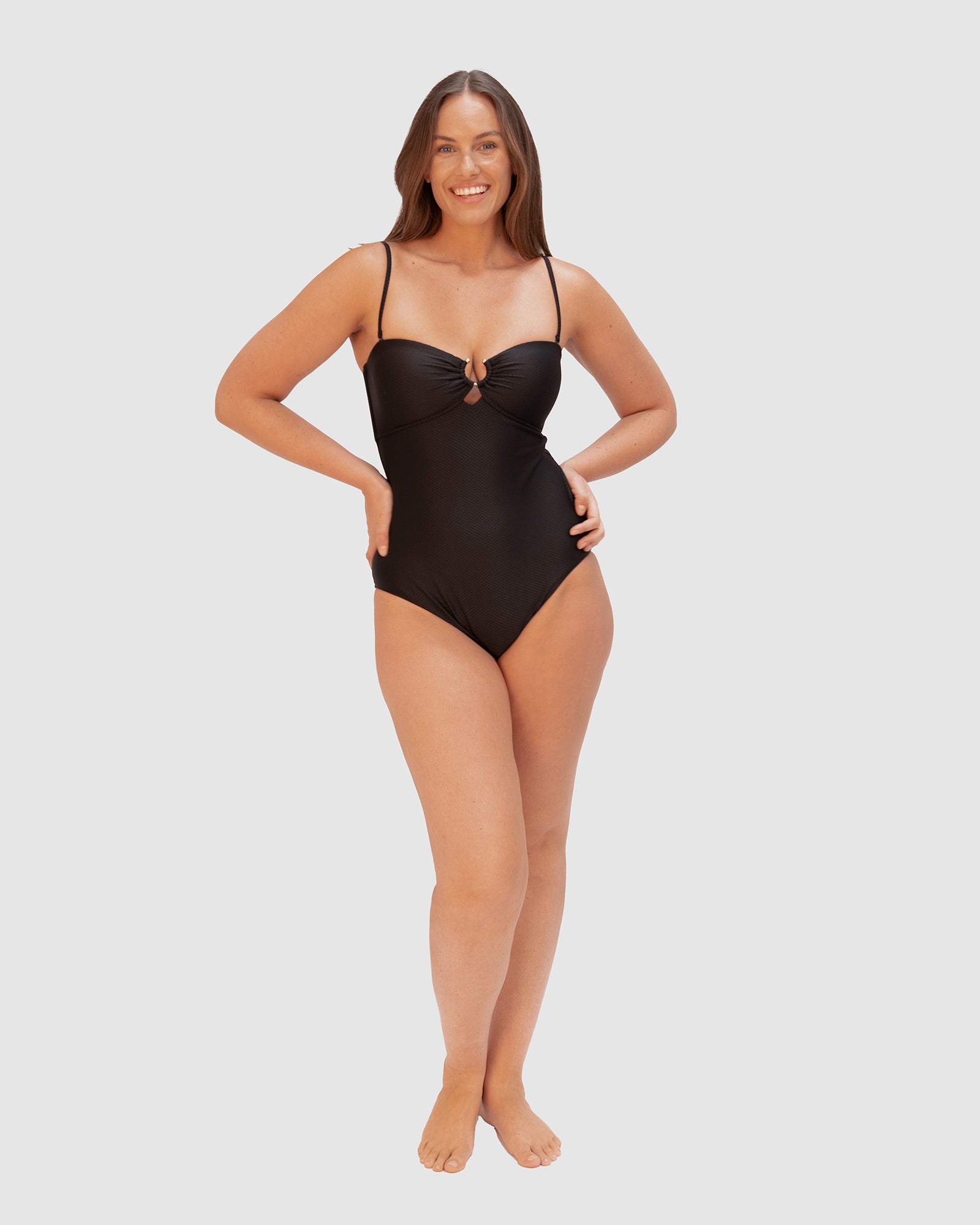 Rococco Luxe B-C Cup Trim Bandeau One Piece Swimsuit