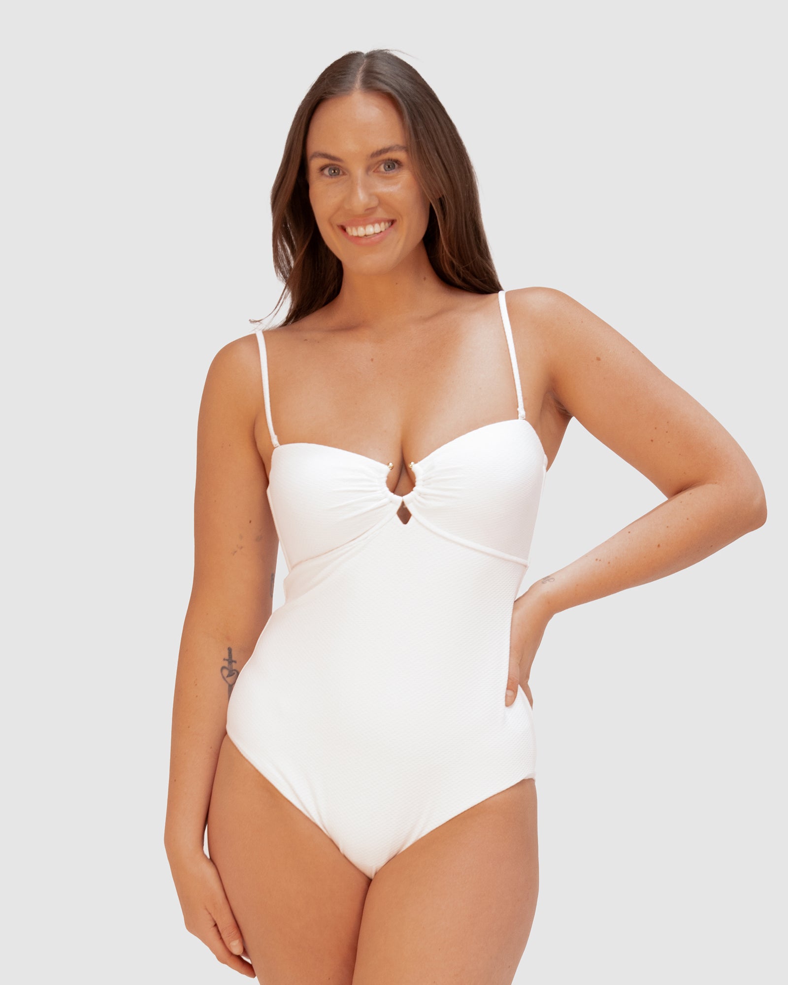 Rococco Luxe B-C Cup Trim Bandeau One Piece Swimsuit