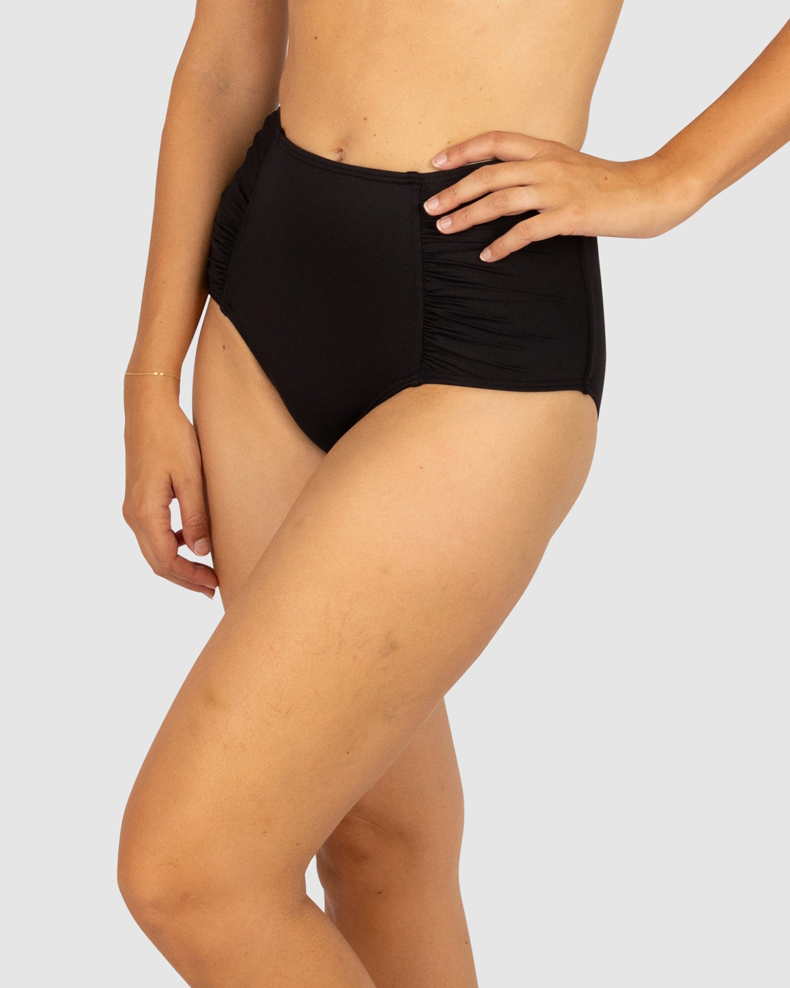 Chloro Ruched Ultra High Waist Bikini Bottom Baku Swimwear