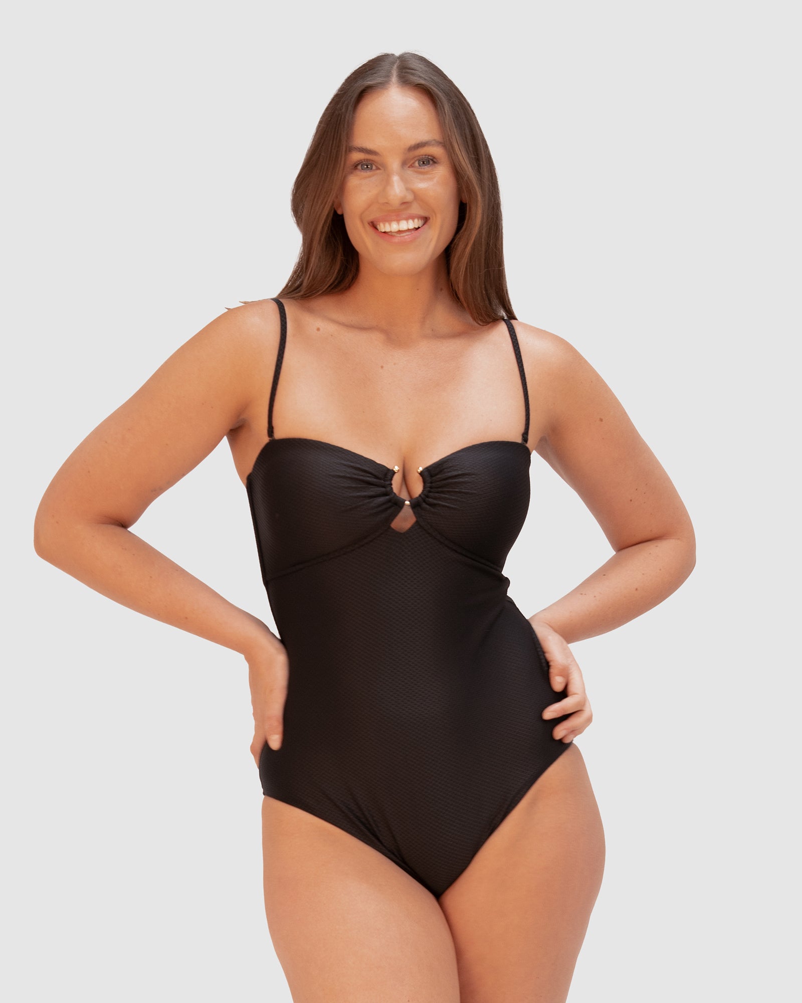 Rococco Luxe B-C Cup Trim Bandeau One Piece Swimsuit