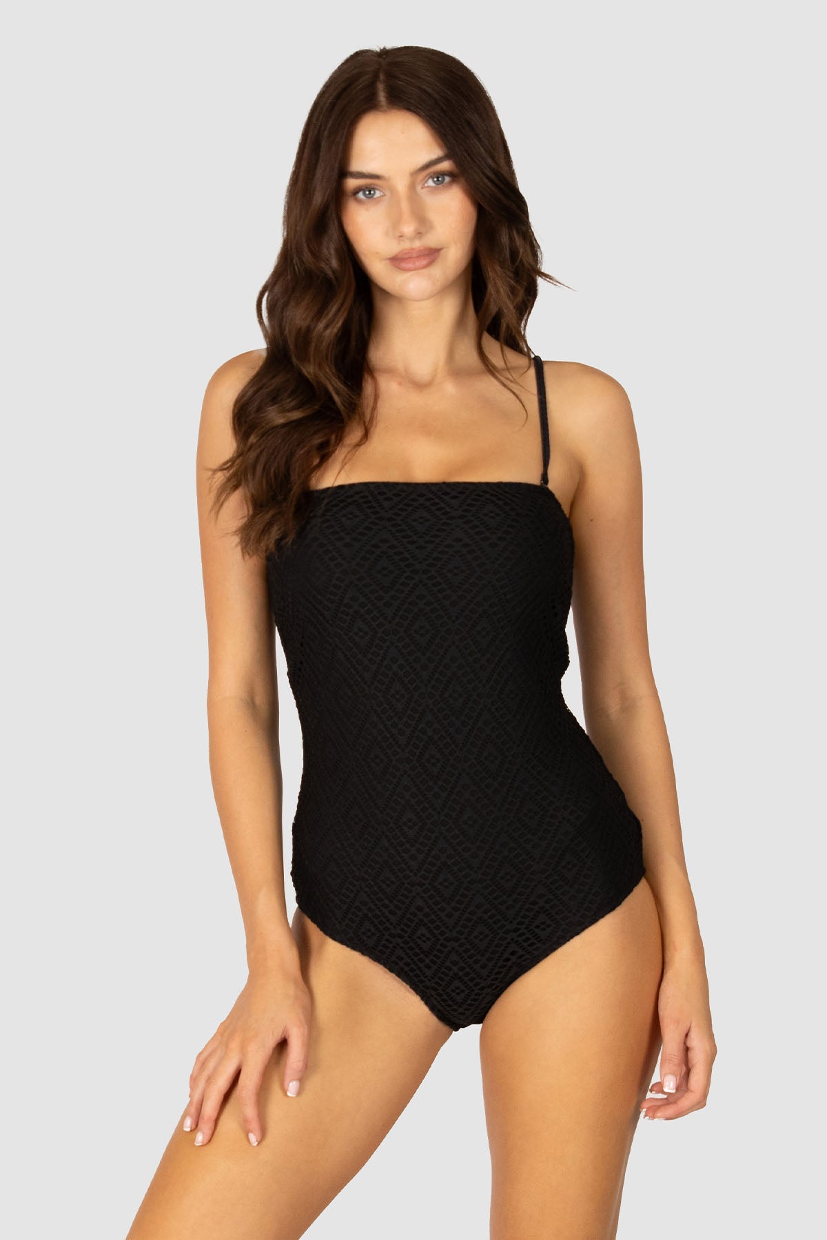 Crochet Cove C-D Bandeau One Piece Swimsuit