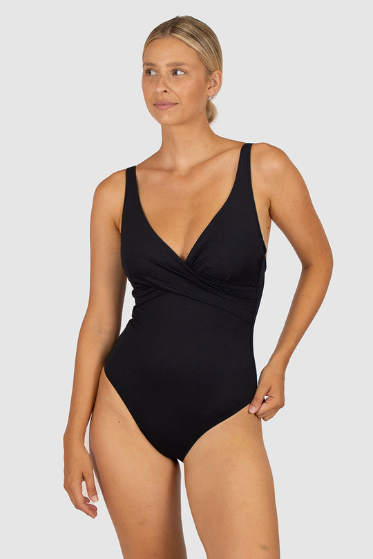 Chloro D-E Cup Wrap One Piece Swimsuit