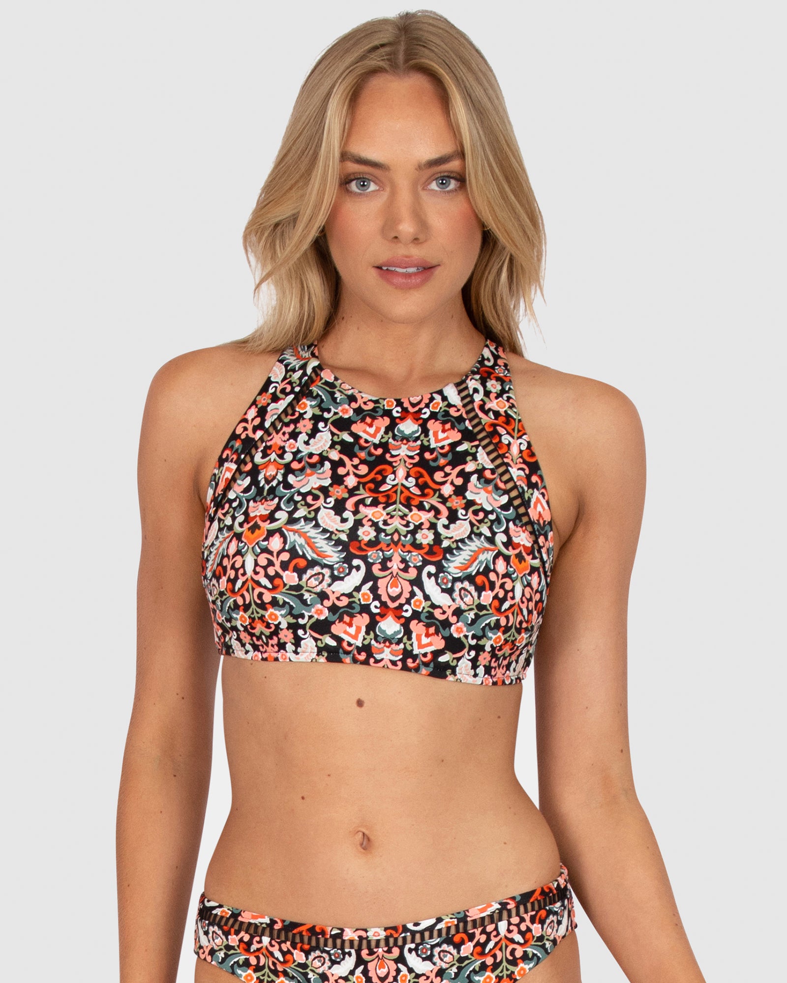 High neck swim tops hot sale