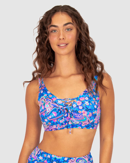 South Beach E-F-G Cup Lace Up Bikini Bra Top