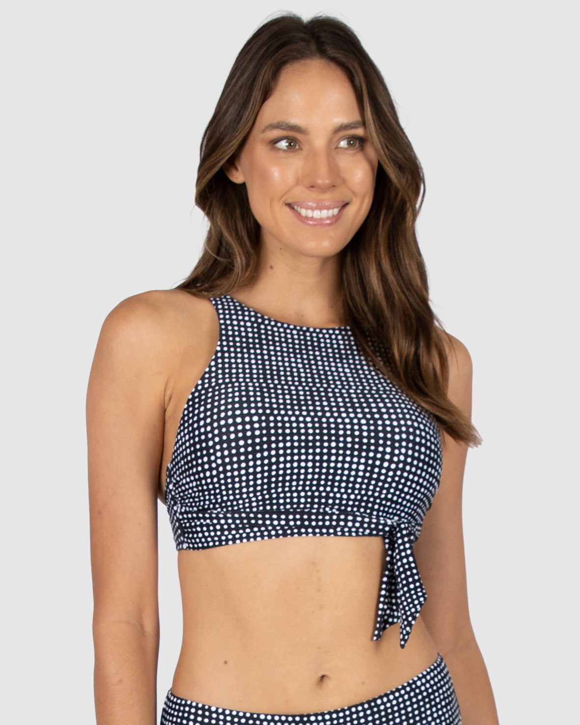 Marilyn convertible Crop Top in deals Black Dot