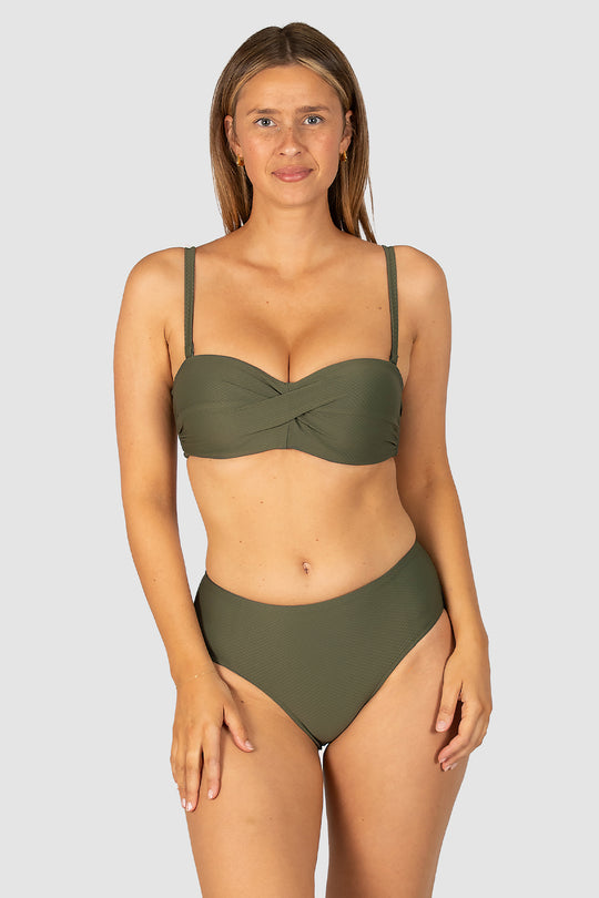 Rococco D/DD Cup Twist Bandeau Bikini Bra Top