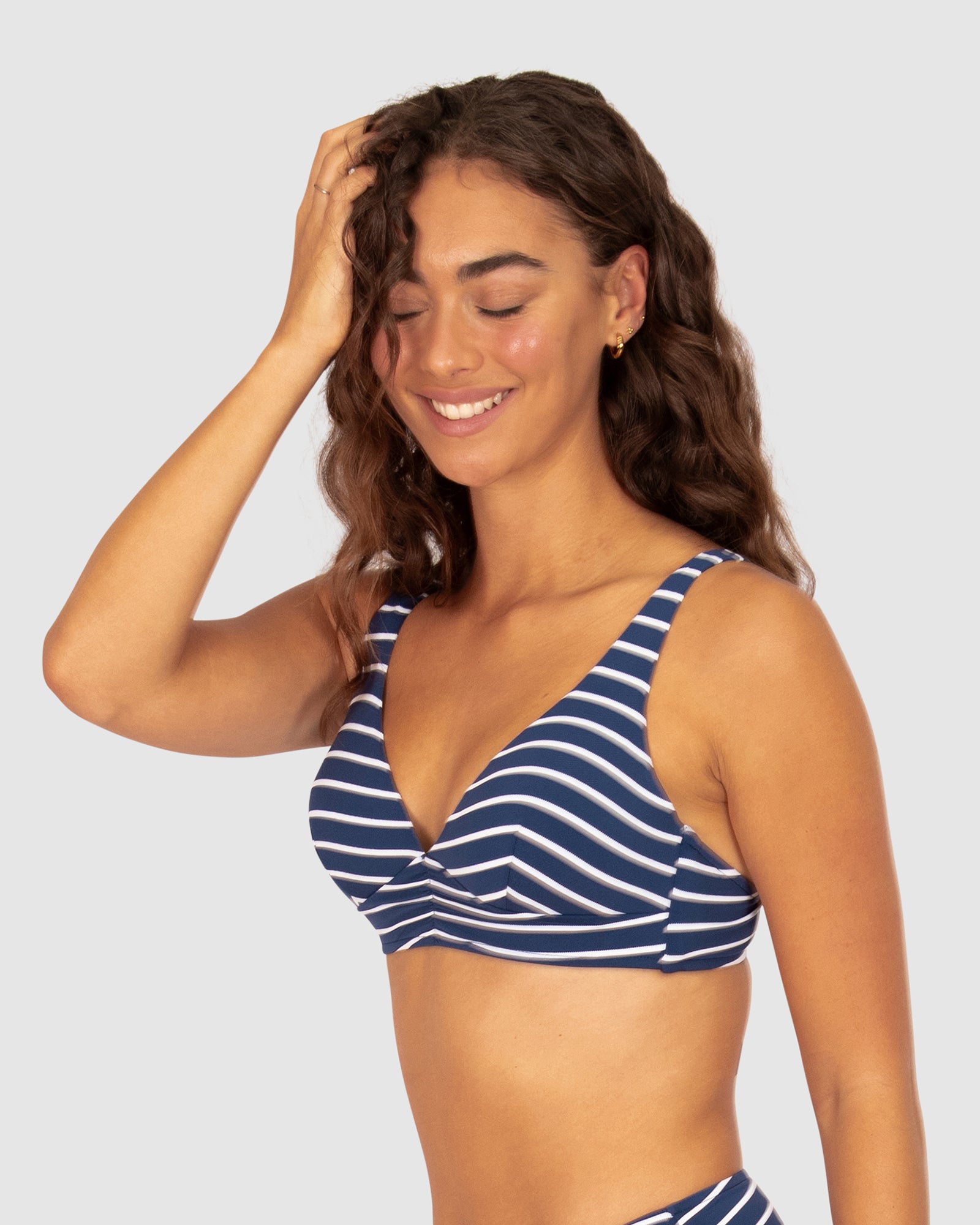 All Aboard C-D Cup Longline Bikini Bra Top