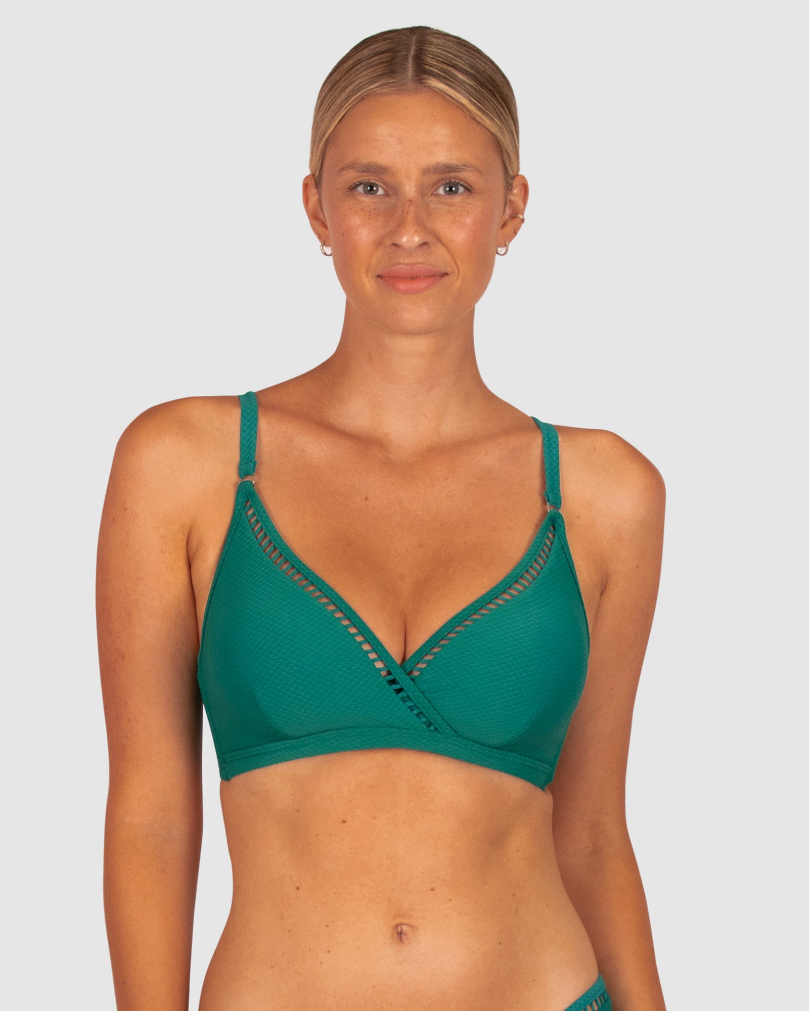 Rococco D-E Cup Ladder Lace Wrap Bikini Bra Top