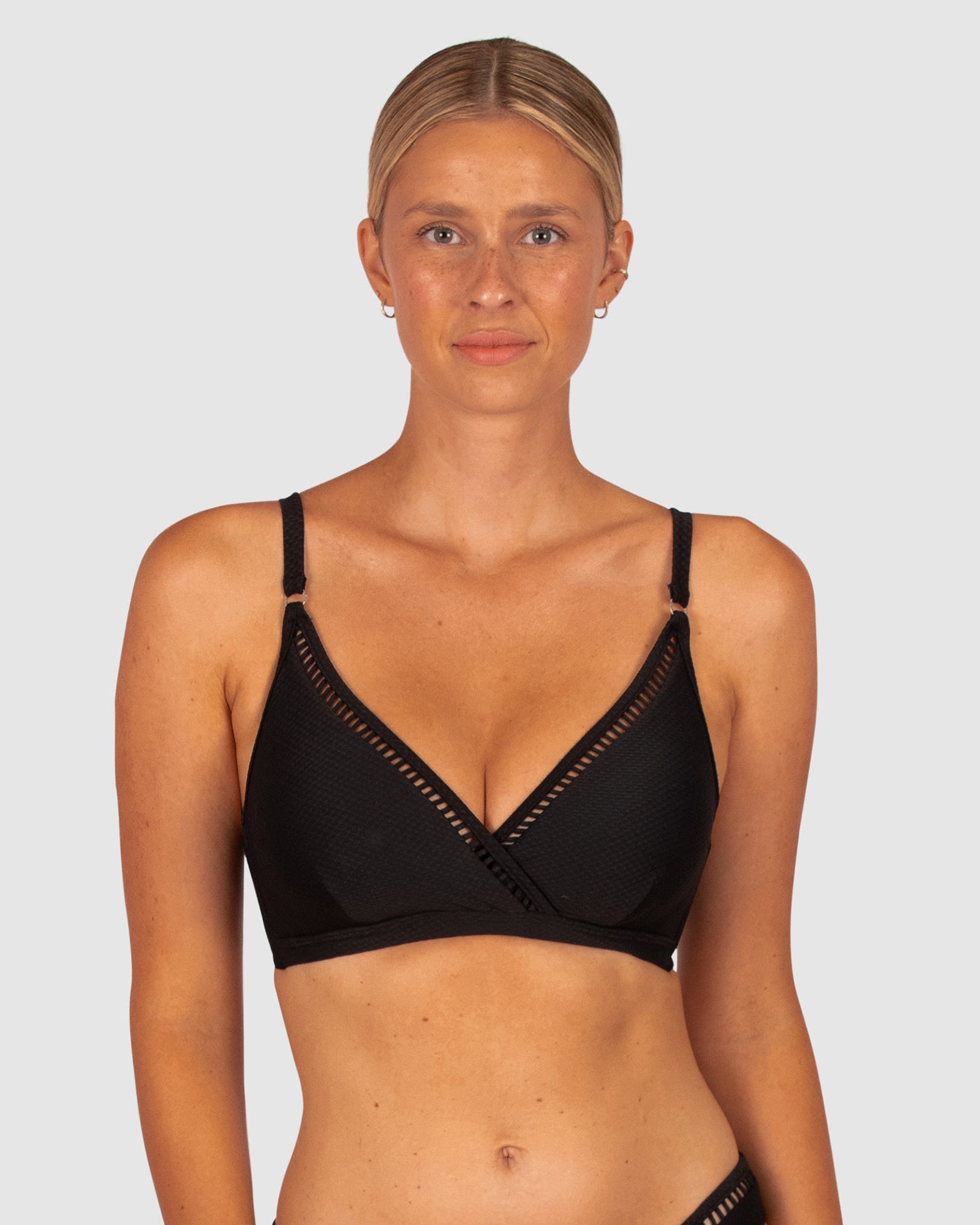 Rococco D-E Cup Ladder Lace Wrap Bikini Bra Top