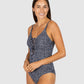 Picnic Point Lace Up One Piece Swimsuit