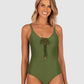 Rococco Lace Up One Piece Swimsuit