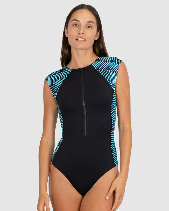 Tidal Wave Cap Sleeve Surf Suit