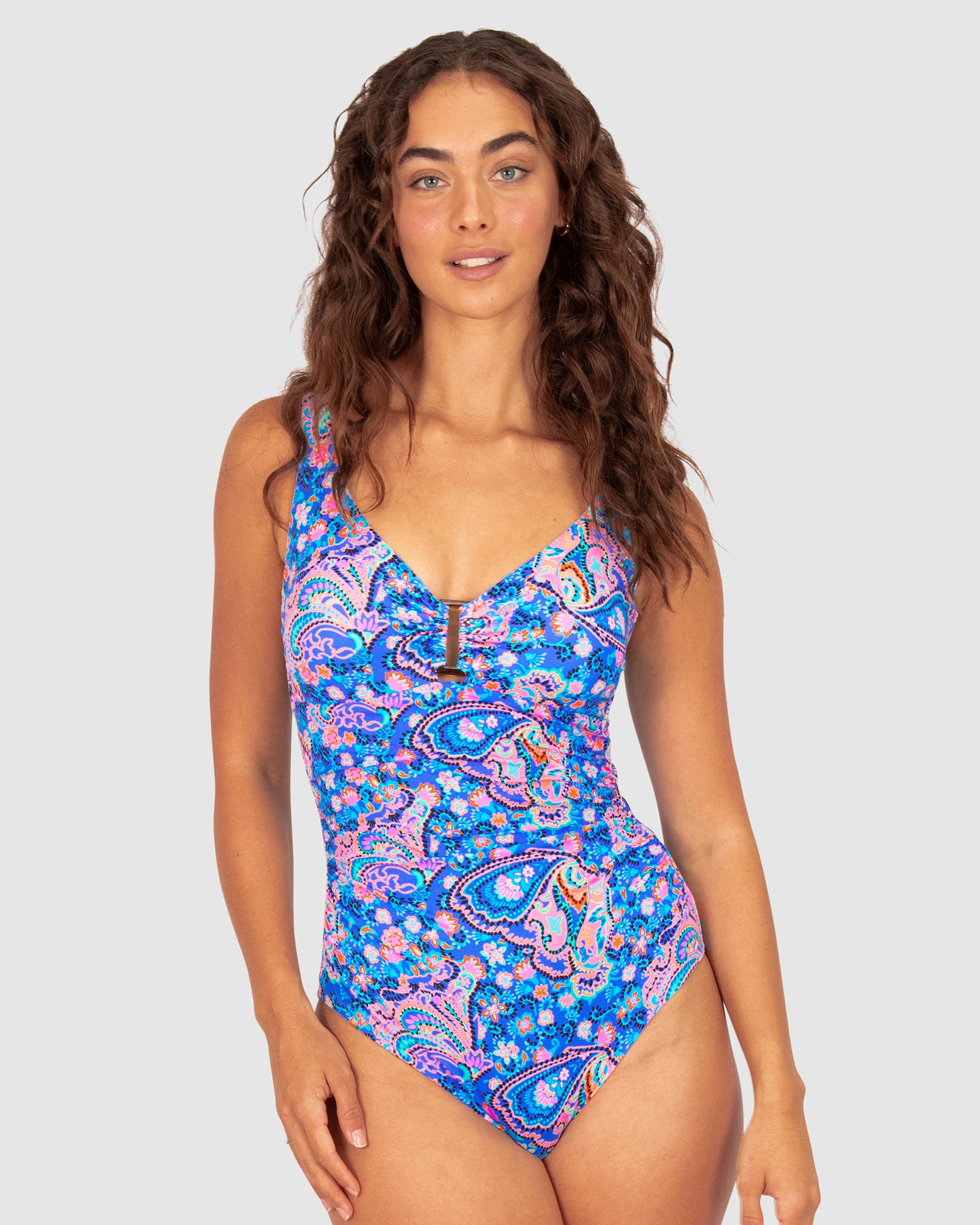 South Beach D-E Cup Ring Front One Piece Swimsuit