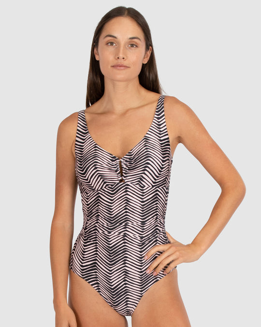 Tidal Wave D-E Cup Ring Front One Piece Swimsuit