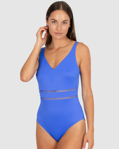 Rococco Plain D-E Cup Low Back One Piece Swimsuit