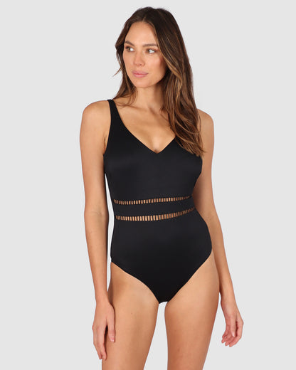 Rococco Plain D-E Cup Low Back One Piece Swimsuit