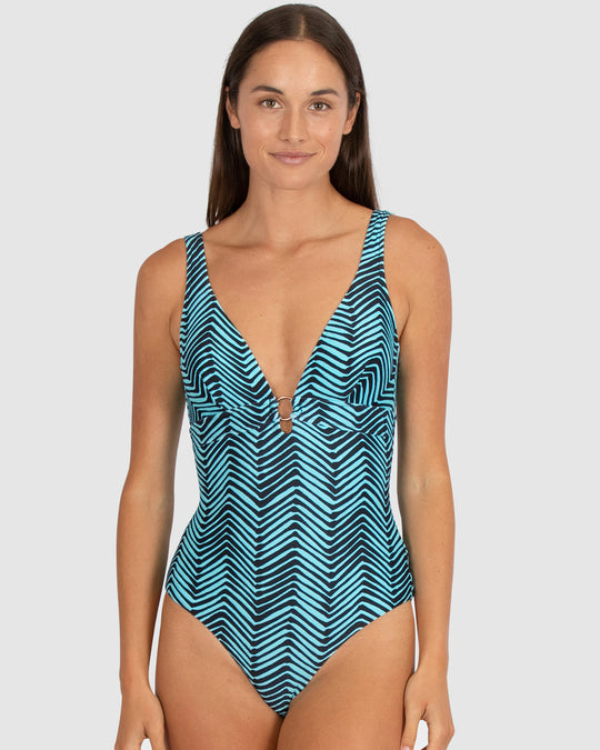 Tidal Wave Longline Ring Front Swimsuit