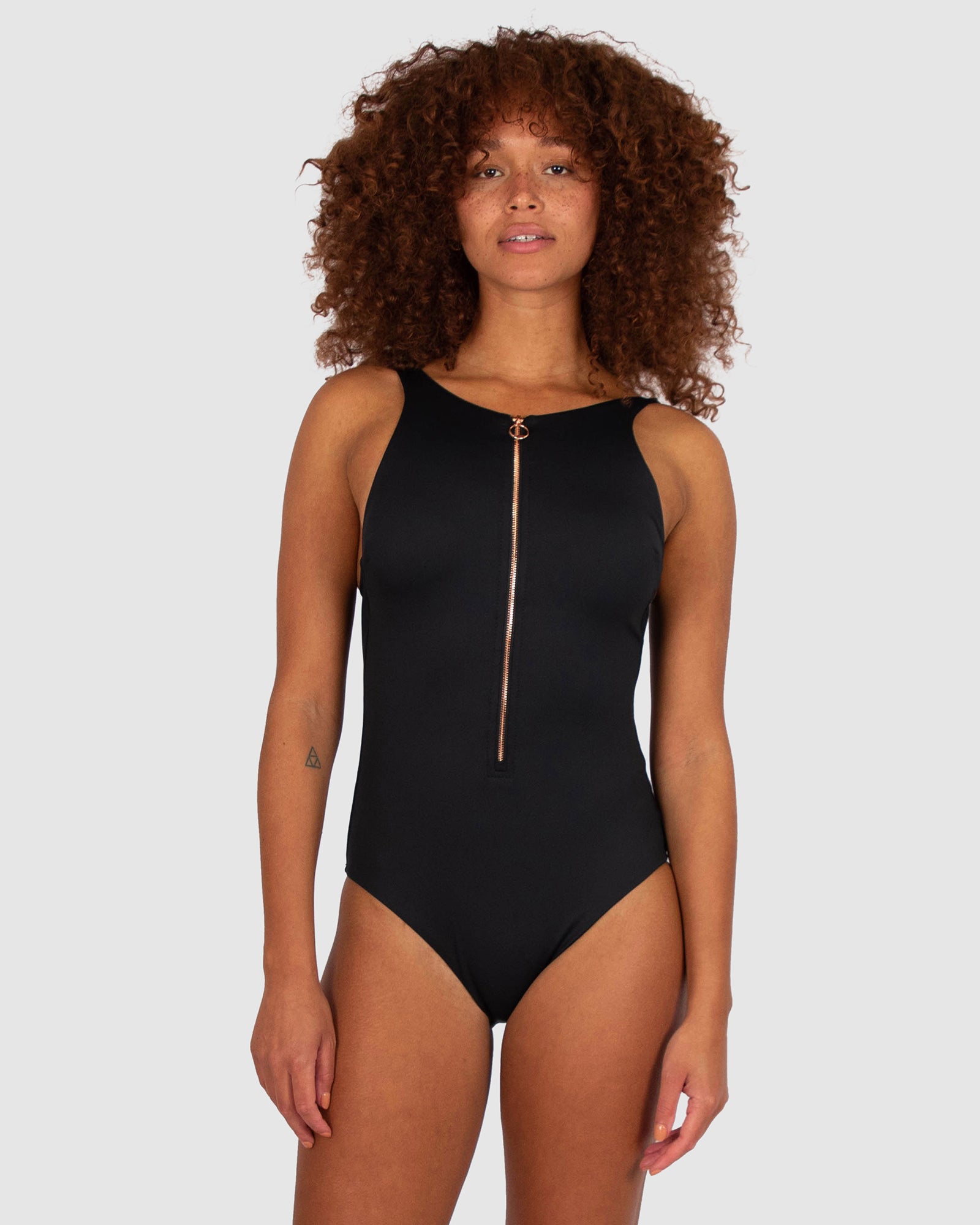 Eco High Neck Zip One Piece Swimsuit Baku Swimwear