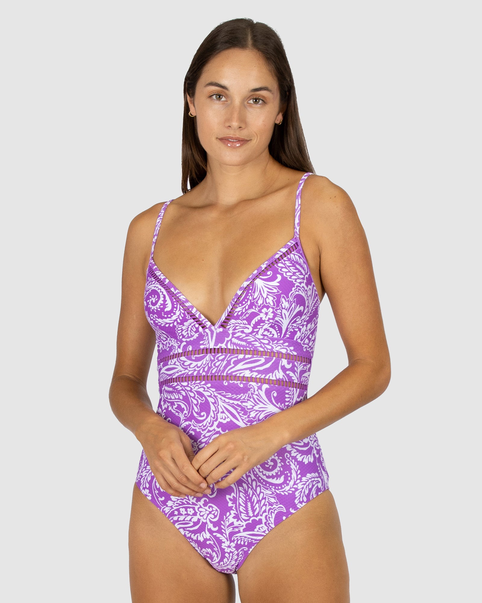 Santa Cruz V Neck One Piece Swimsuit