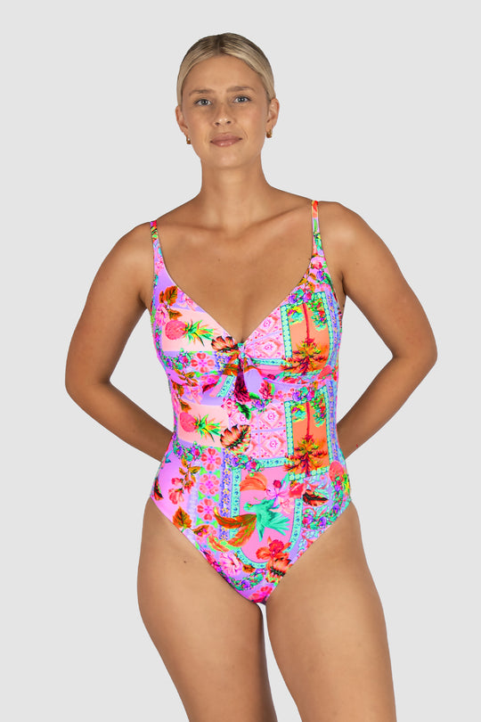Sardinia D-E Tie Front One Piece Swimsuit