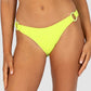 Ibiza Ring Side Hipster Bikini Bottom in zest crinkle fabric with dipped waist, side ring detail, and regular coverage from Australian swimwear brand Baku.