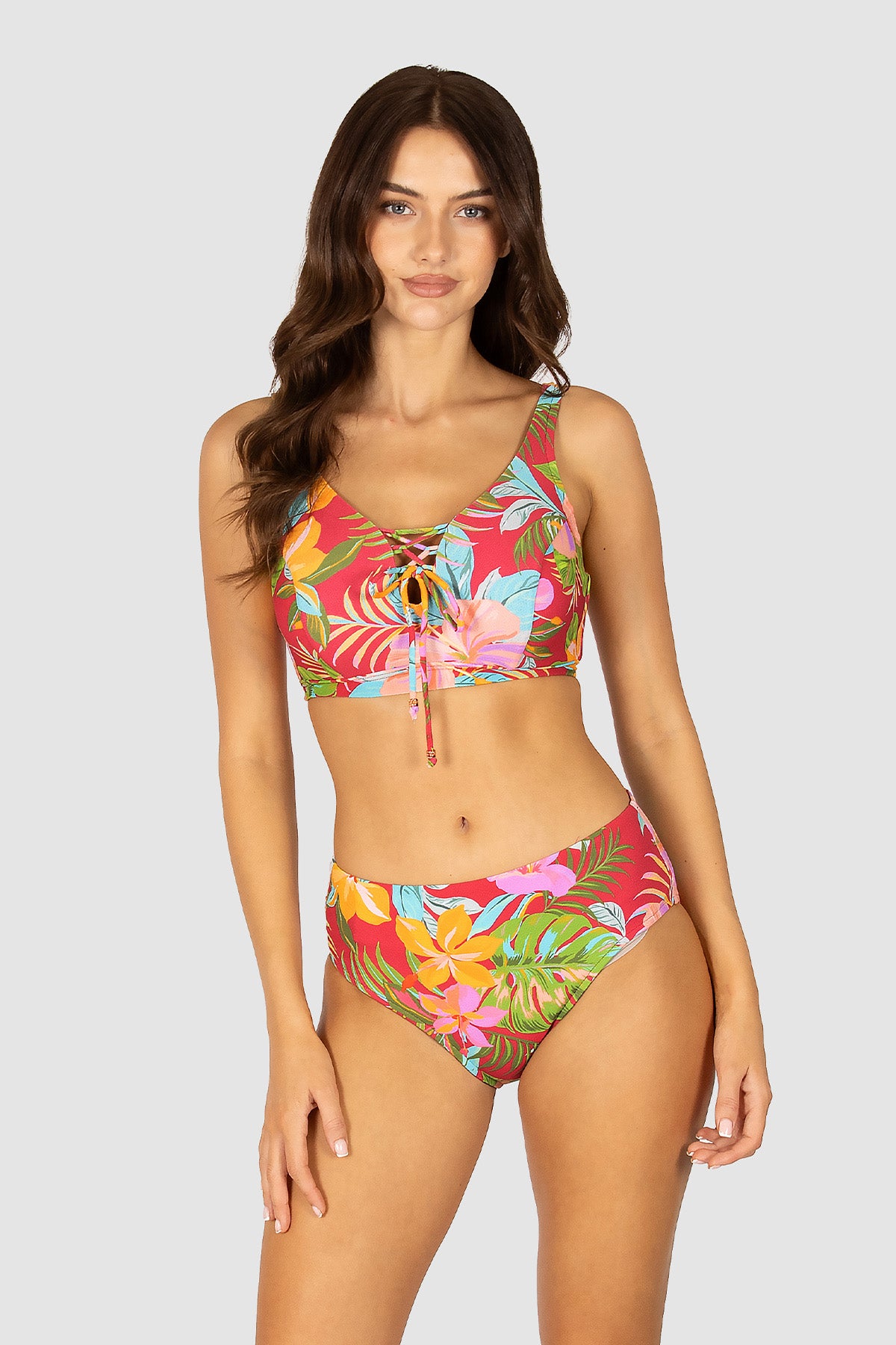 Mahalo F/G Cup Lace Up Bikini Bra Top