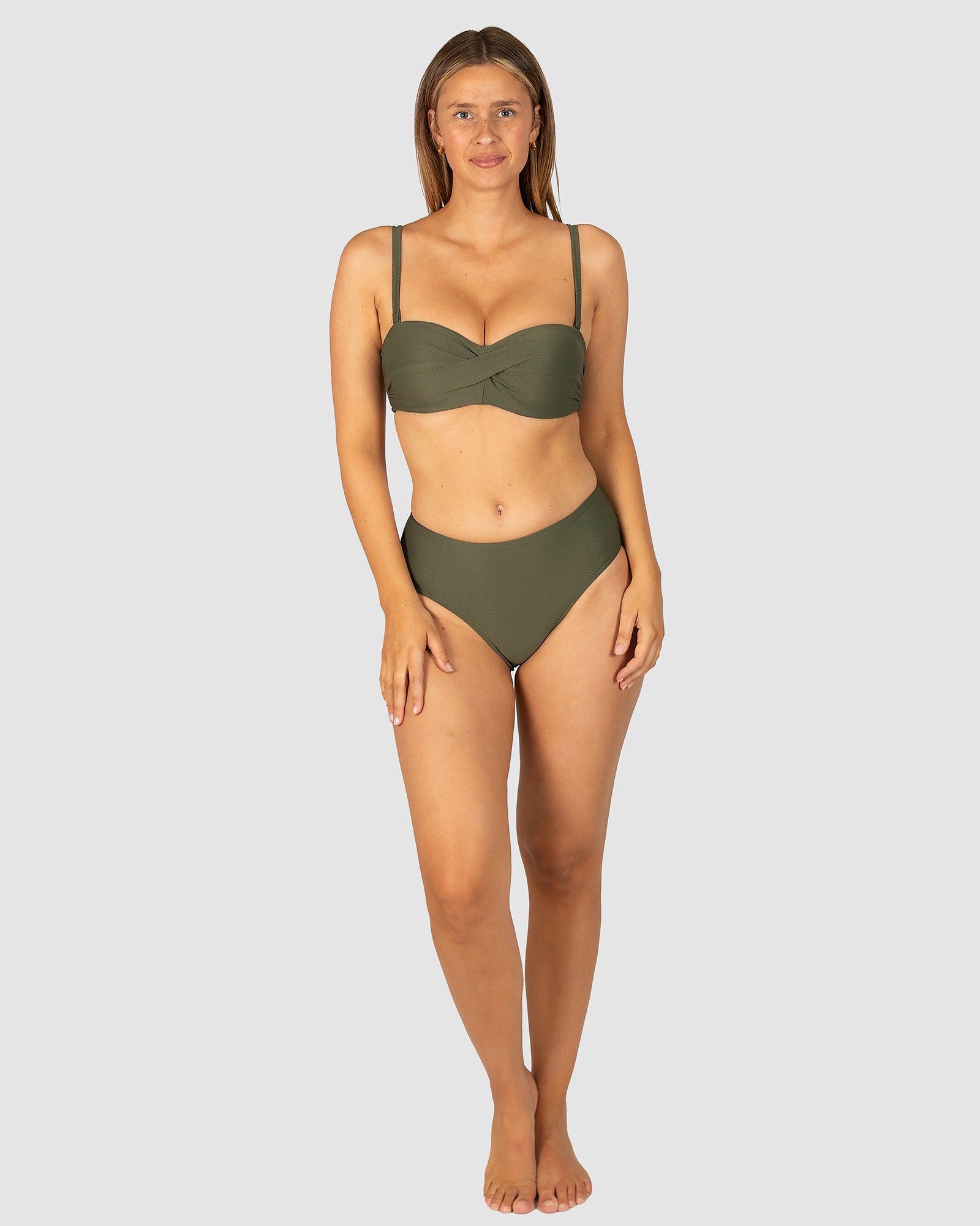 Rococco D/DD Cup Twist Bandeau Bikini Bra Top