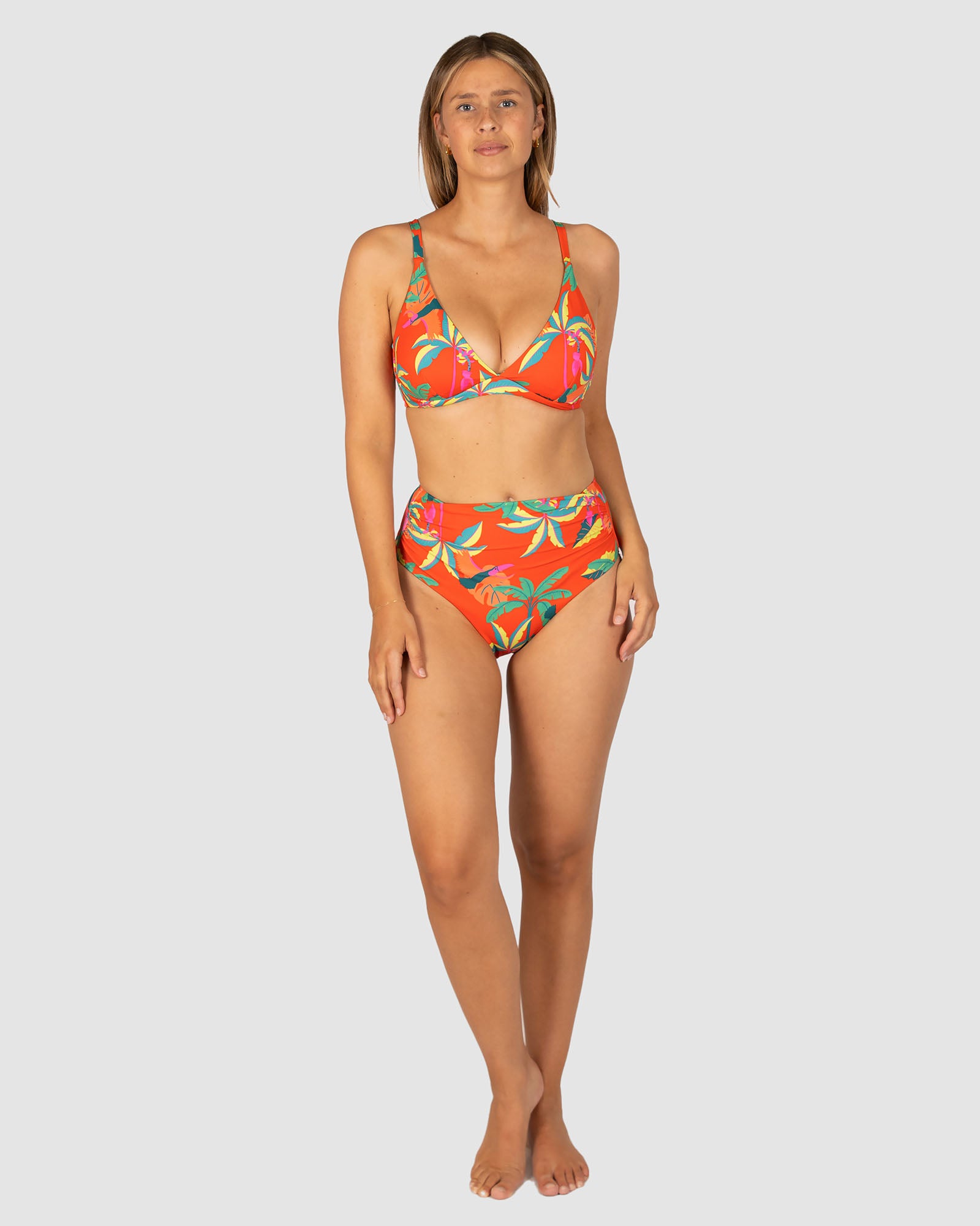 Rio Grande Gathered High Waist Bikini Bottom