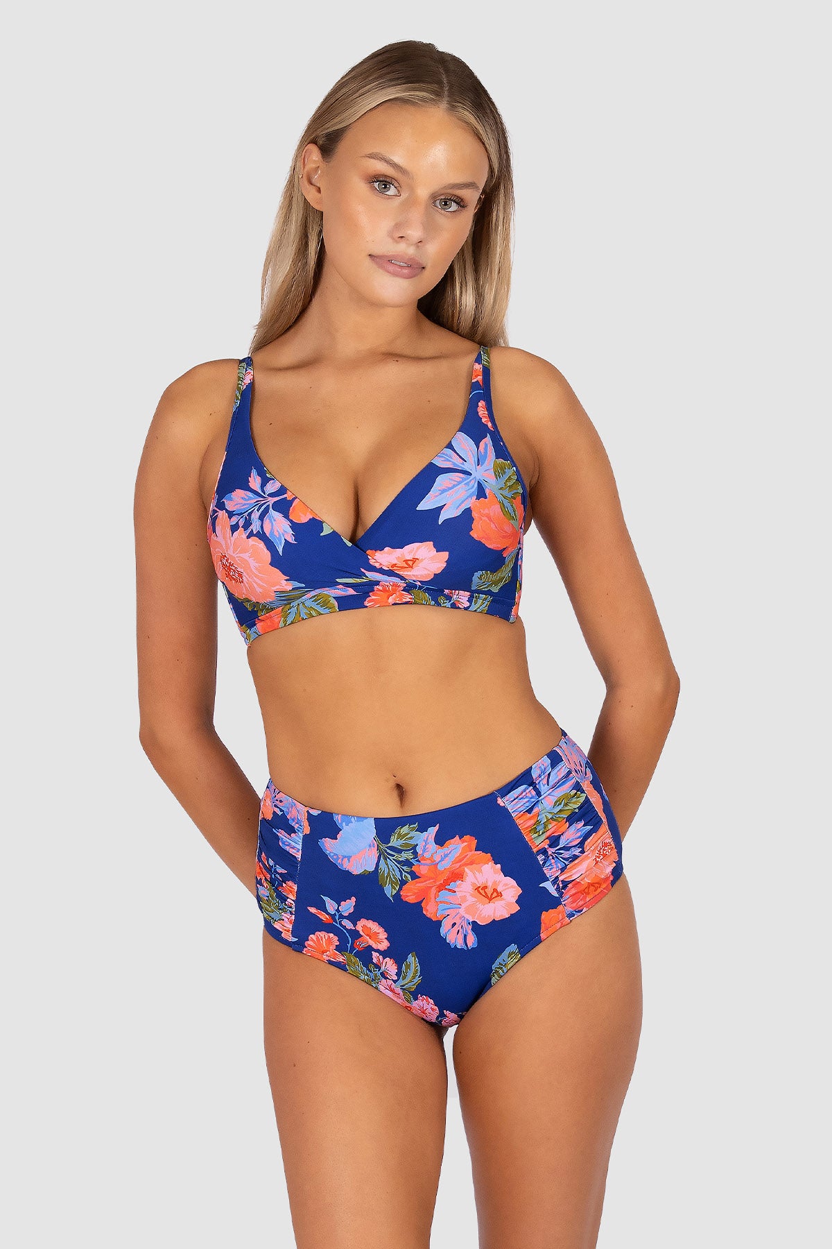 Cala Luna Ruched High Waist Bikini Bottom