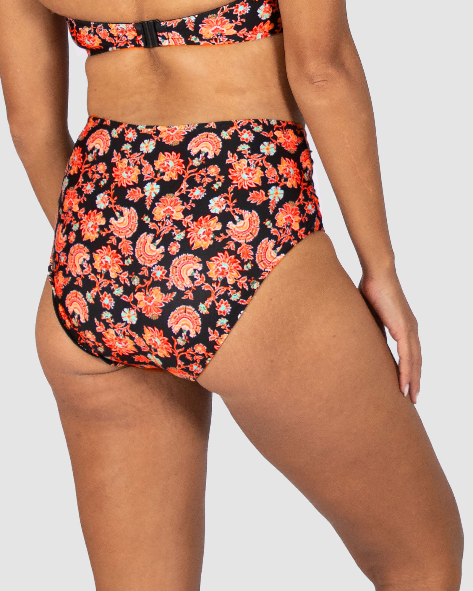Flamenco Gathered High Waist Bikini Bottom