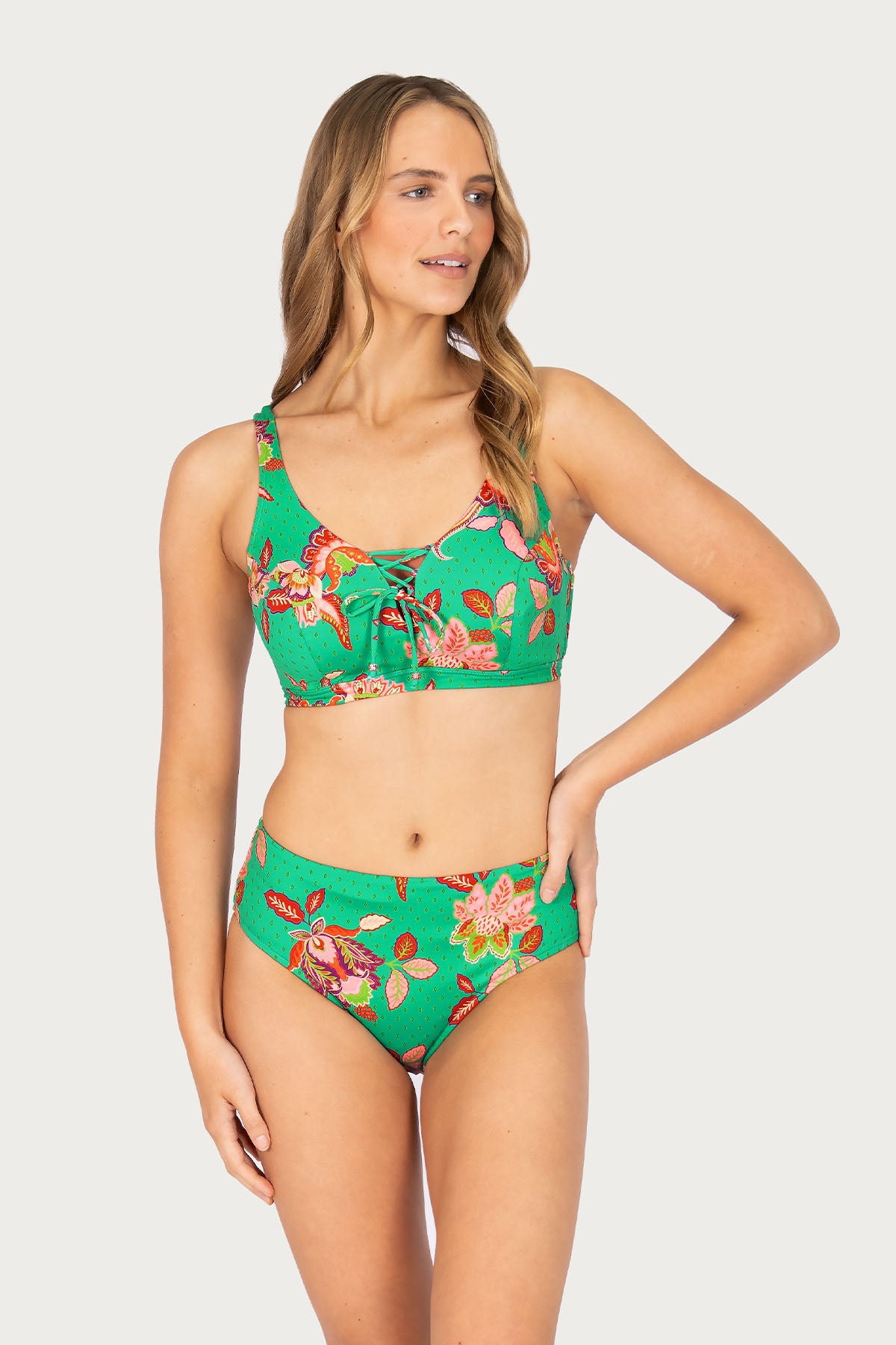 Spice Temple E/F/G Cup Lace Up Bikini Bra Top
