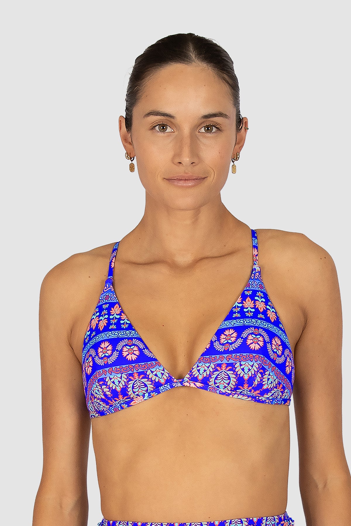 Morocco Longline Fixed Triangle Bikini Bra Top