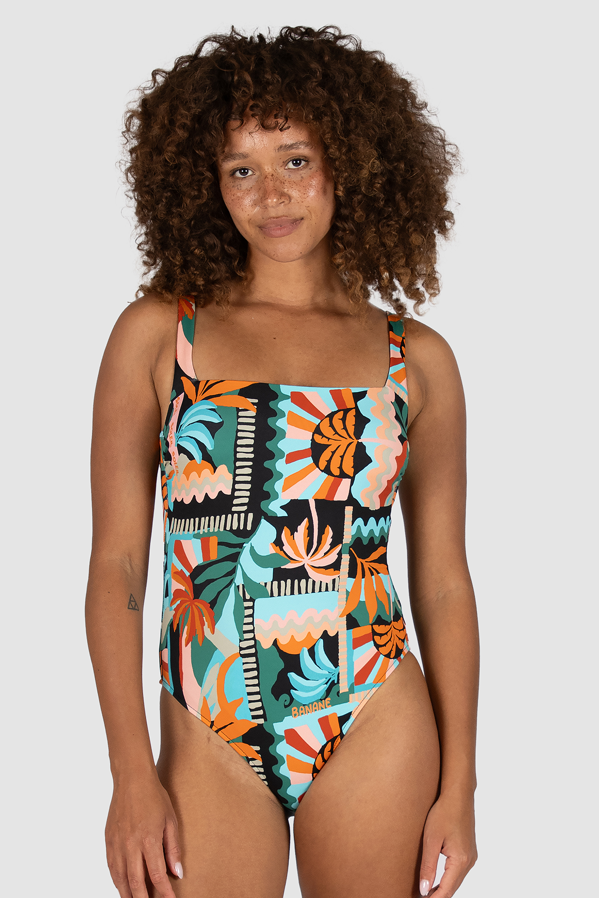 Square Neck One Piece Swimwear