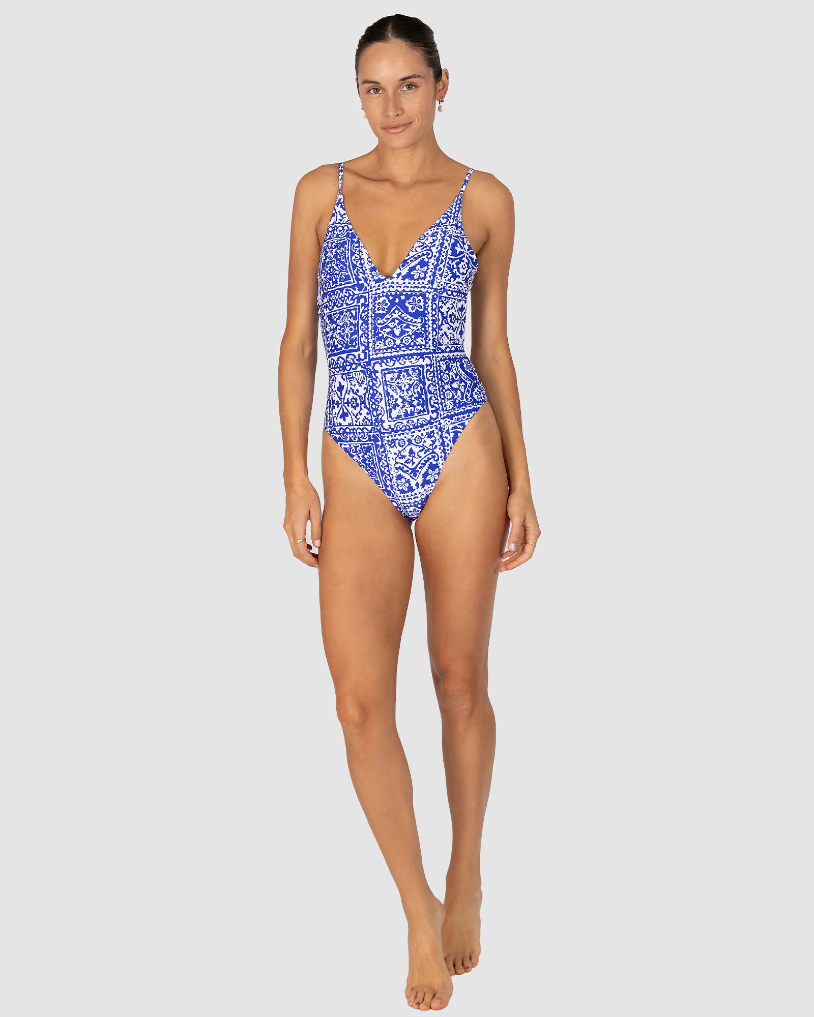 Havana Deep V Neck One Piece Swimsuit