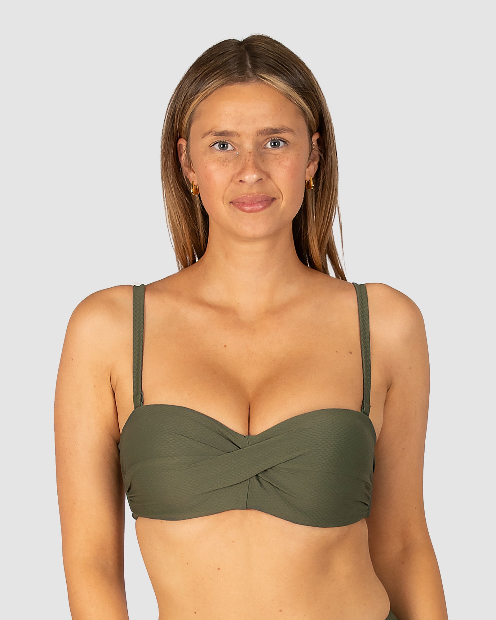 Rococco D/DD Cup Twist Bandeau Bikini Bra Top