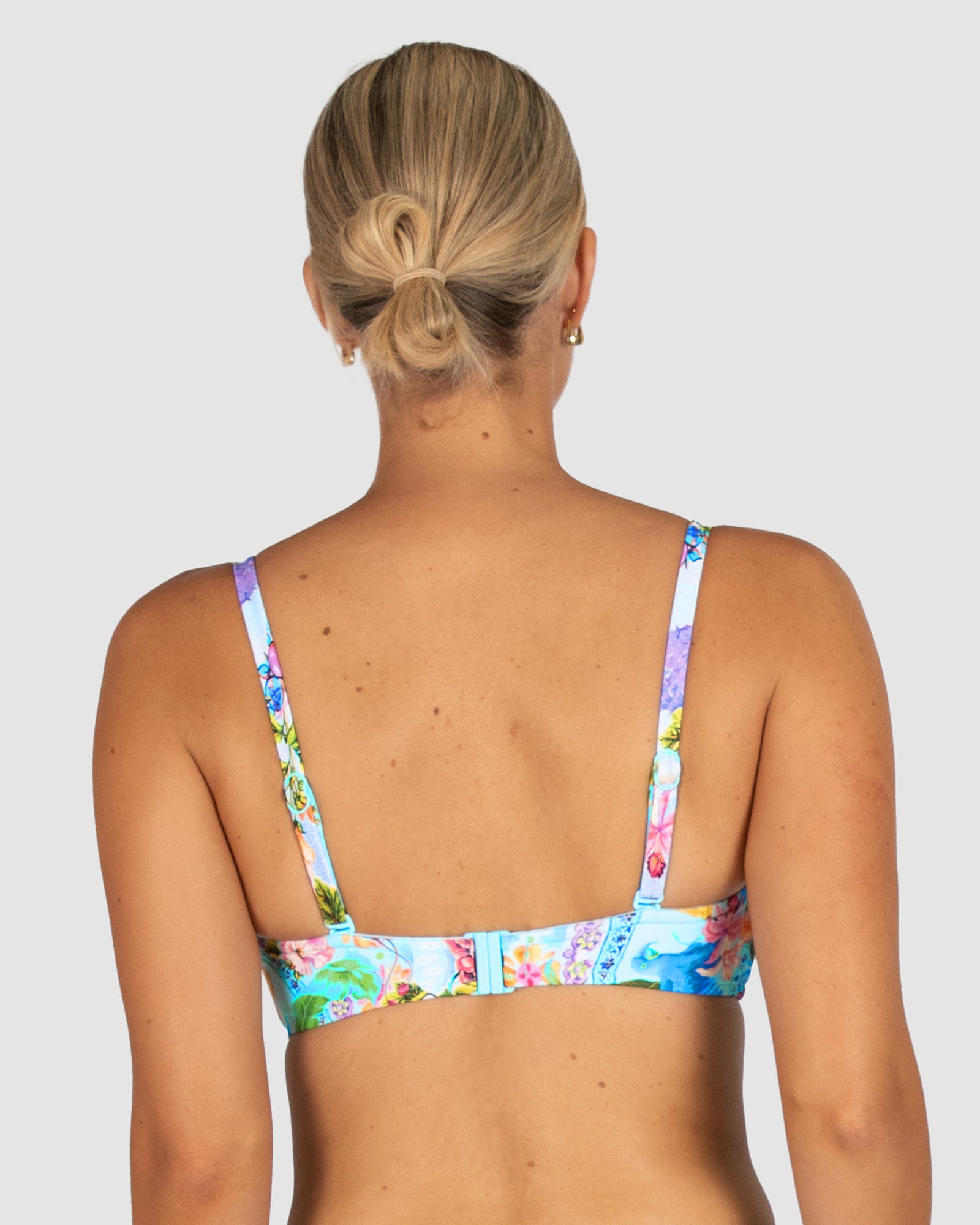 Baku Sardinia twist bandeau bikini top for D-DD cup with moulded cups, gripper tape and removable straps