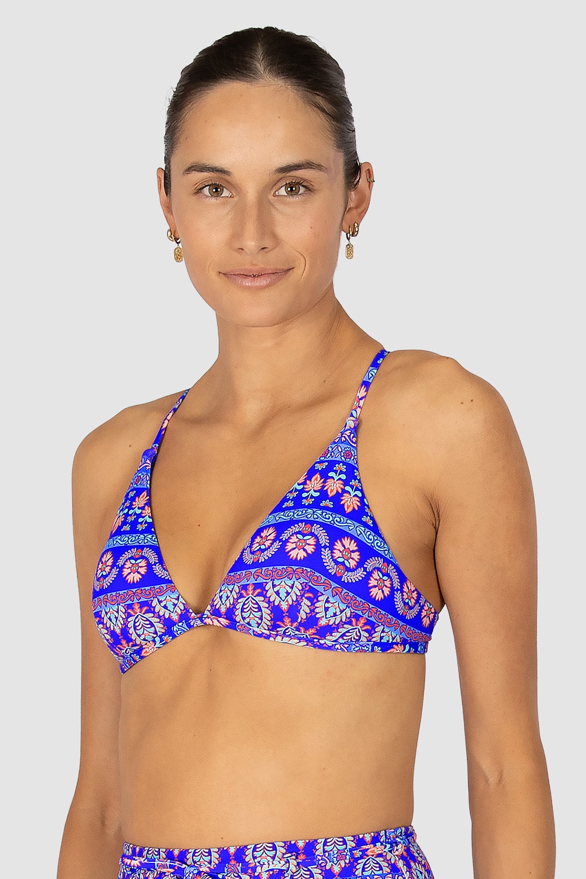 Morocco Longline Fixed Triangle Bikini Bra Top