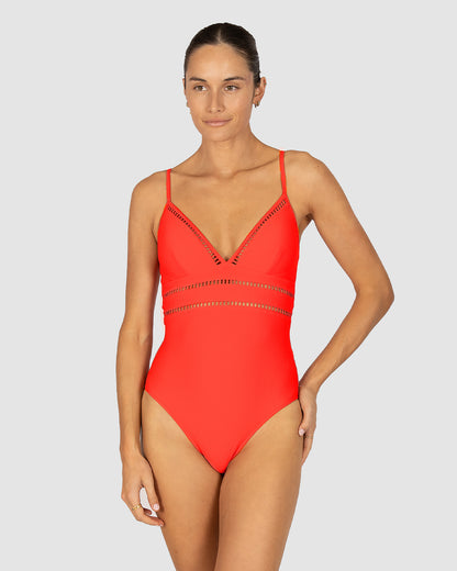 Rococco V Neck One Piece Swimsuit