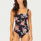 Spice Temple Square Neck One Piece Swimsuit