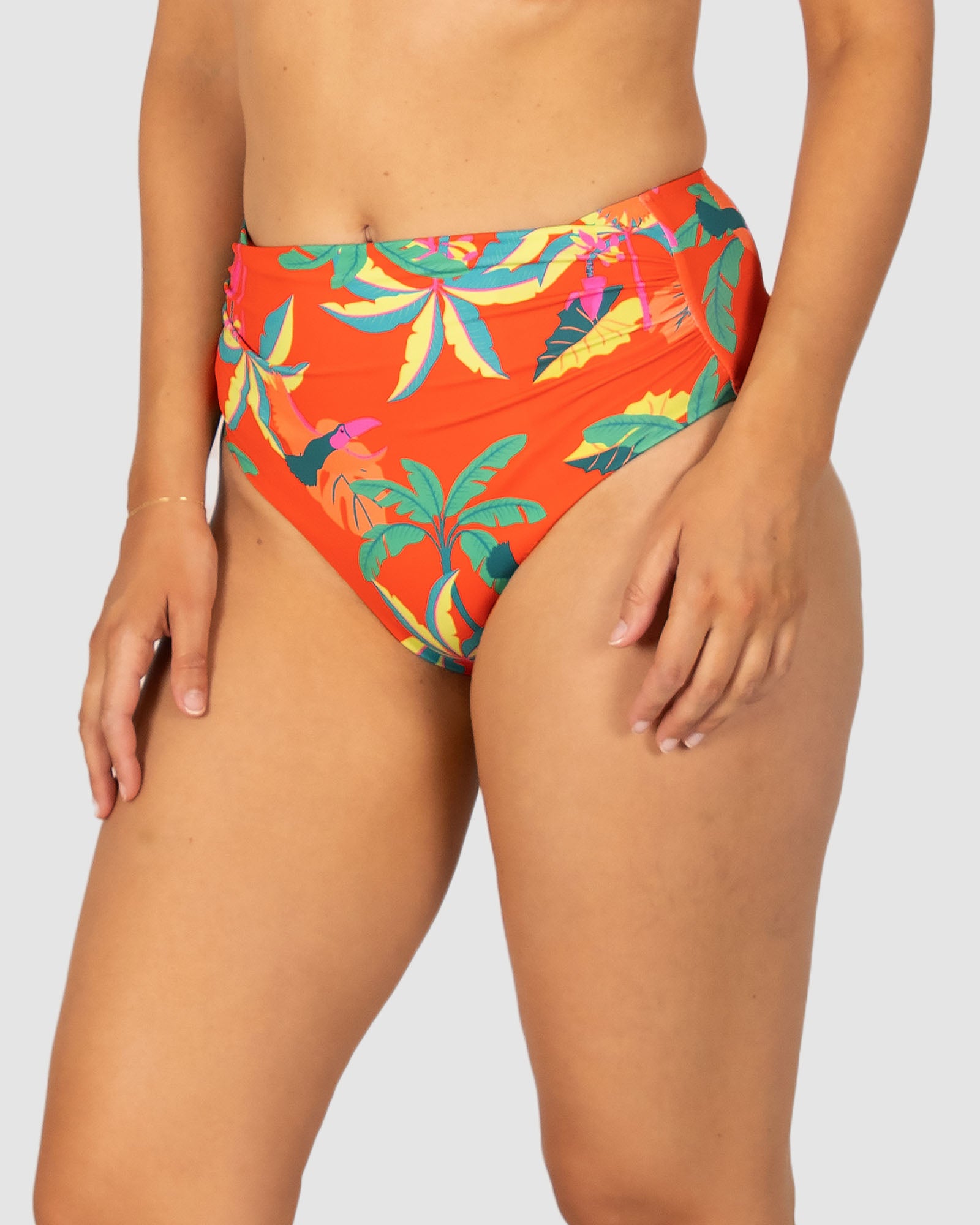 Rio Grande Gathered High Waist Bikini Bottom