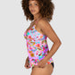 Sardinia multi-fit wrap tankini by Baku – moulded cups and floral print, made in Australia