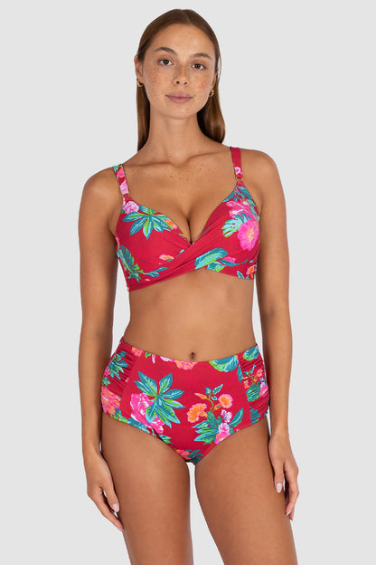 Cala Luna Ruched High Waist Bikini Bottom