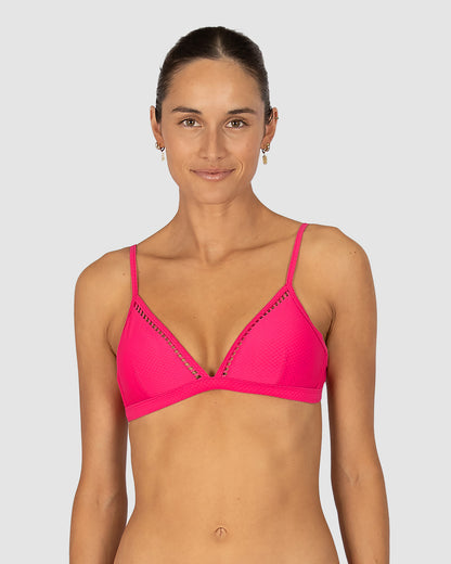 Rococco Fixed Ladder Lace Triangle Bikini Bra Top