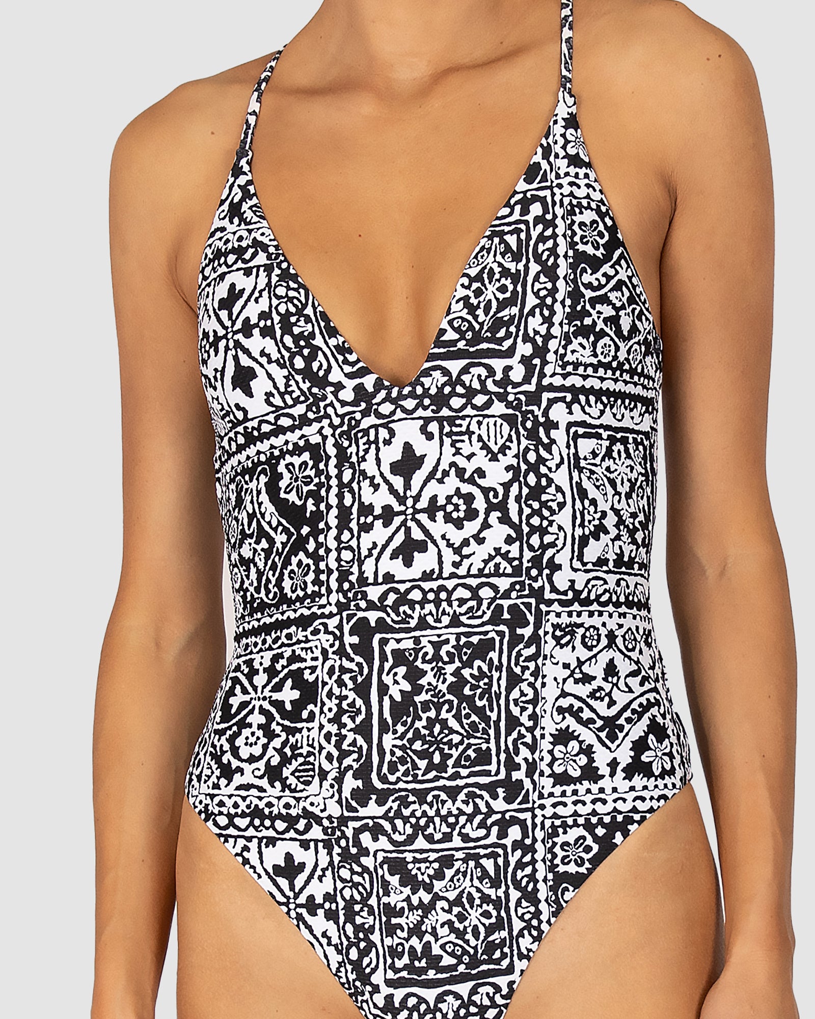 Havana Deep V Neck One Piece Swimsuit