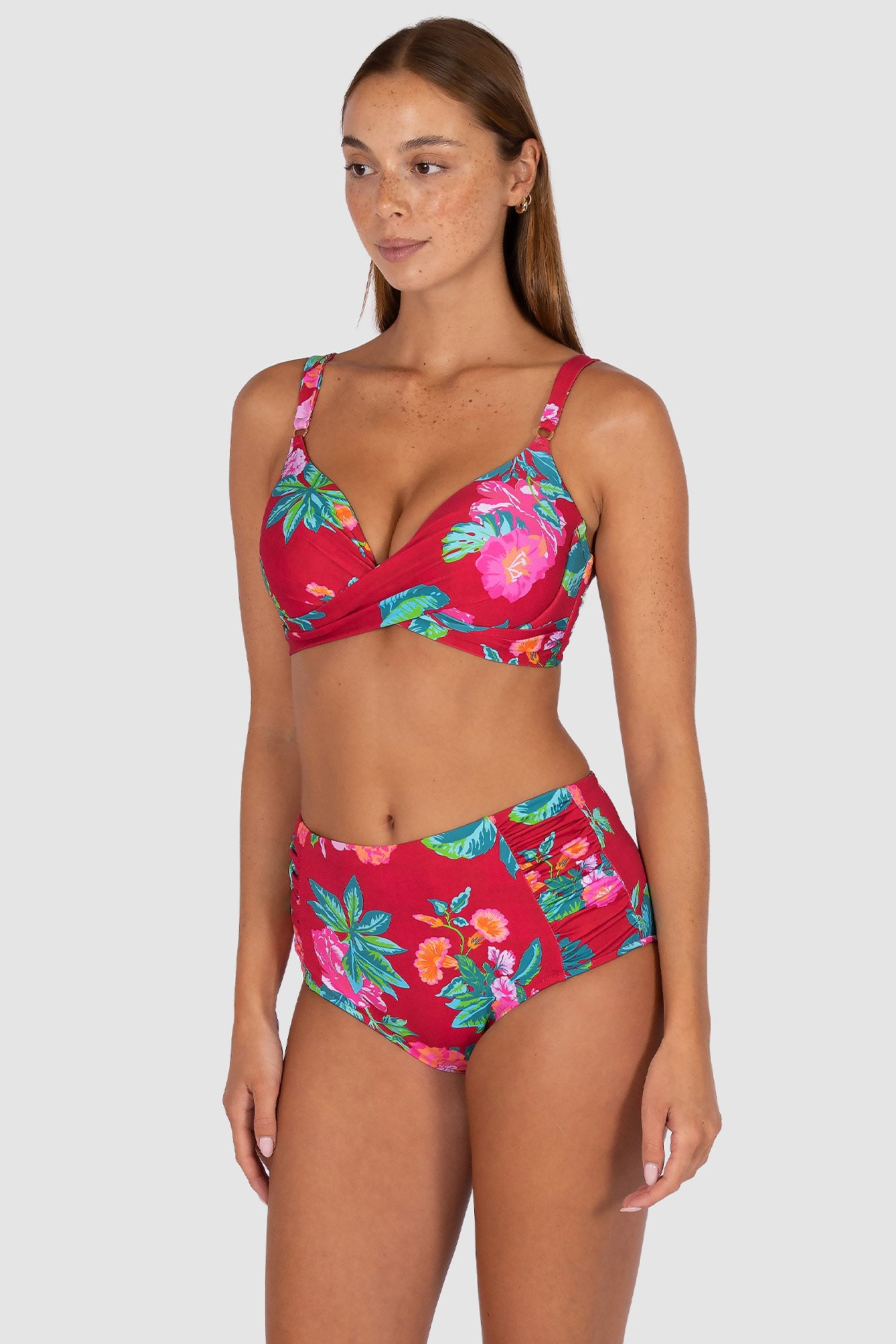 Cala Luna Ruched High Waist Bikini Bottom